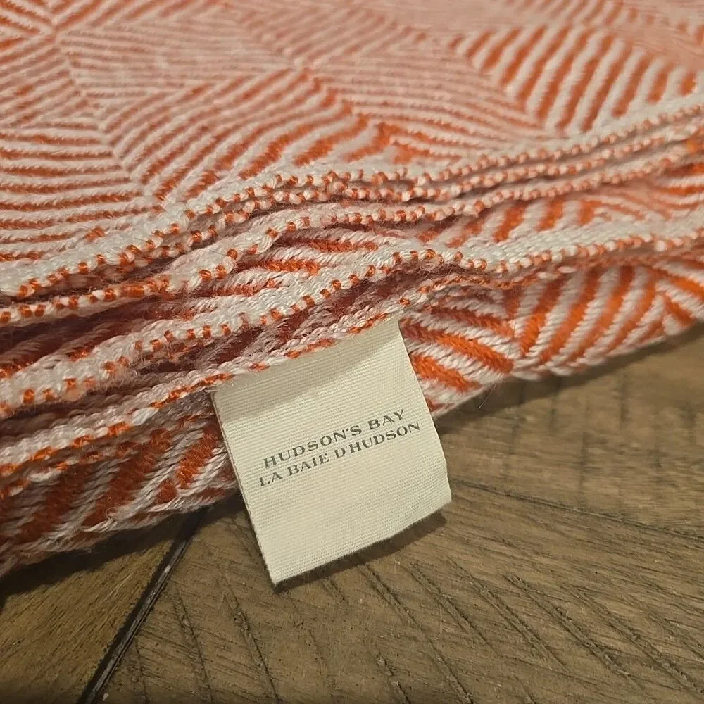 Hudson Bay Square Striped Blanket Polyester 5.5 Feet By 4.5 Feet